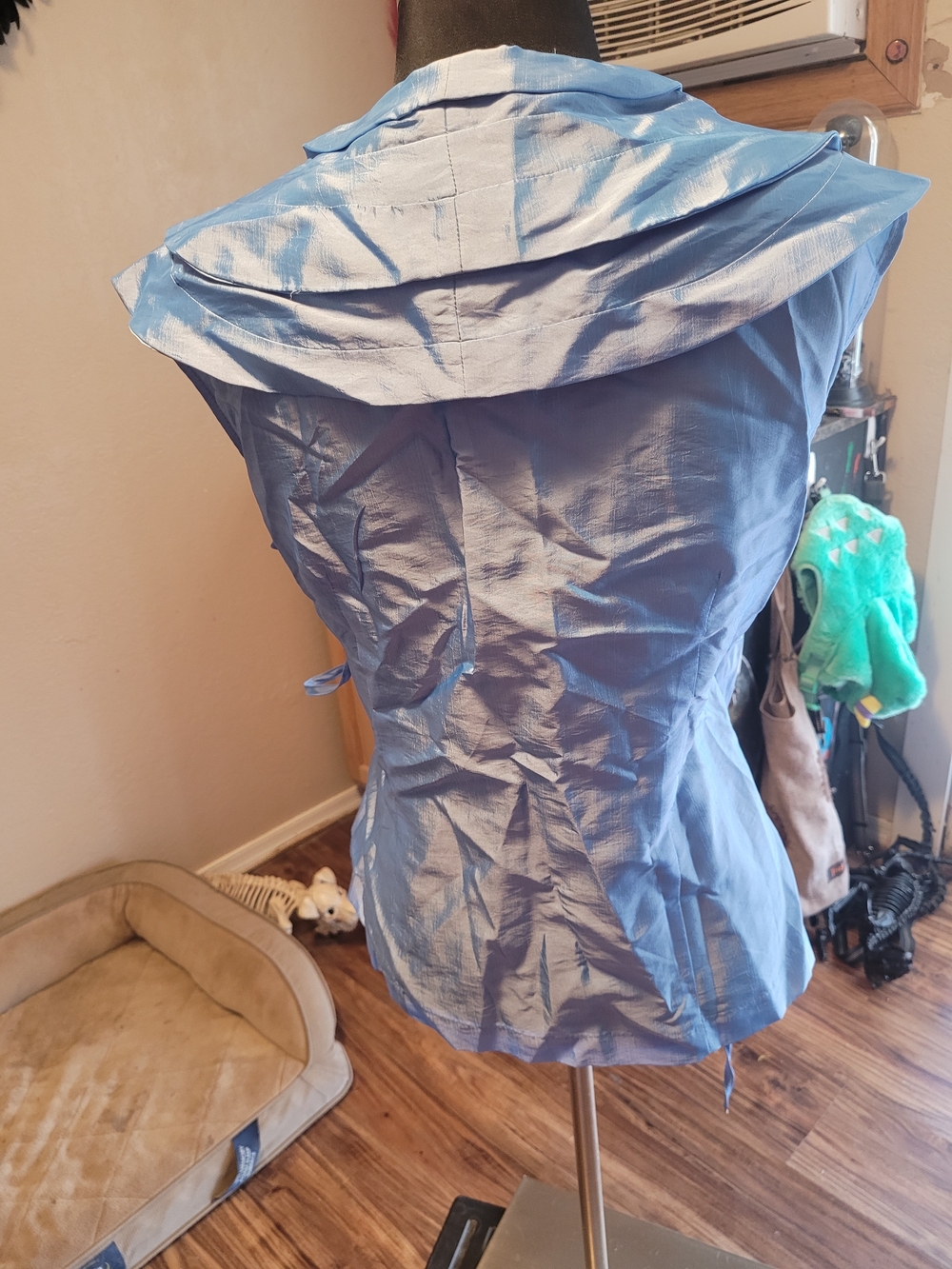 Bill Rousso Blue Satin-Luster Top - Picture 2 of 8
